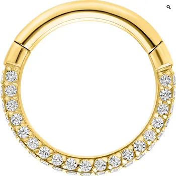 Piercing Kruhový piercing Wildcat 3-Sided Multicrystal Clicker Gold :: 1,2 x 10 mm