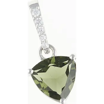Přívěsek My Moldavite Stříbrný přívěsek s vltavínem a zirkony 283Z