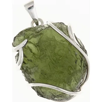 Přívěsek My Moldavite Stříbrný přívěsek s přírodním vltavínem 10316-12429