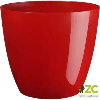 Květináč Obal Ella - lesklá červená (vánoční řada) 18 cm