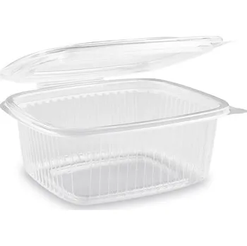 Jednorázové nádobí Miska (PP) s víčkem oválná průhledná 500ml [50 ks]