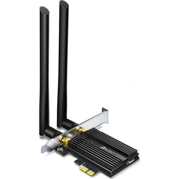 Síťová karta TP-LINK AX3000 Dual Band Wi-Fi 6 Bluetooth PCI Express Adapter SPEED: 2402 Mbps at 5 GHz + 574 Mbps at 2.4 GHz SPEC: 2× High G ArcherTX50E