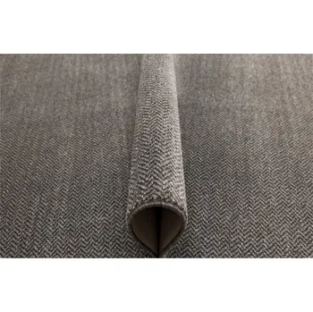 Koberec KOBEREC ŠEDÝ VZOR RYBÍ KOSTI MĚKKÝ S FILCEM DO OBÝVACÍHO POKOJE MONZA 100x200 cm