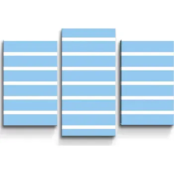 Obraz Sablio Obraz - 3-dílný Modrobílé pruhy - 75x50 cm