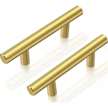 Nábytkové kování Nábytková úchytka na skříňky zásuvky kovová zlatá 100mm 12 Ks