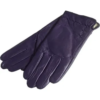 Rukavice Dámské zateplené rukavice z pravé kůže fialové, Velikost S