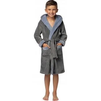 Chlapecký župan Envie Delfino dětský župan šedý/modrý 158-164