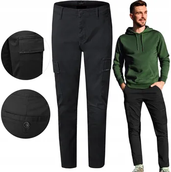 KALHOTY s Kapsami CARGO Pánské ČERNÉ Slim Fit W34/L32 Pako Jeans