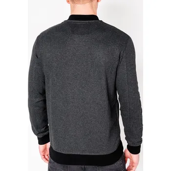 Pánská mikina Ombre Clothing Pánská mikina na zip bez kapuce Nathan grafitová S B676