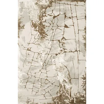 Koberec KOBEREC BÉŽOVÝ KRÉMOVÝ DVOUÚROVŇOVÝ VZHLED OMÍTKY ABSTRAKTNÍ VZOR GARDA 240x330 cm