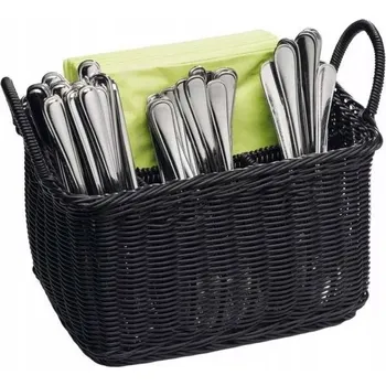 Obraz Košík na příbory ratanový černý