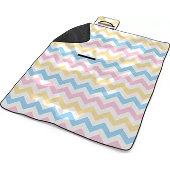 deka Sablio Plážová deka Tříbarevné klikyháky: 200x140 cm