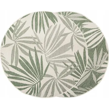 Koberec KOBEREC KULATÝ VNĚJŠÍ PROVÁZKOVÝ ZELENÝ PALMOVÝ LIST BRUSSELS, průměr 120 cm