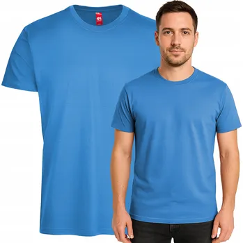 Klasické bavlněné tričko unisex pánské s krátkým rukávem, modrozelené (morska) - velikost M