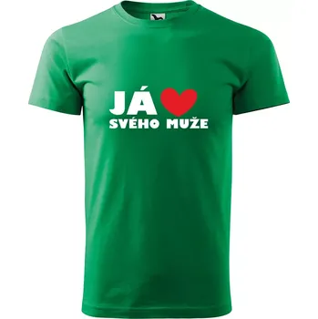 Pánské tričko Sablio Tričko s potiskem Já miluju svého muže - zelené S