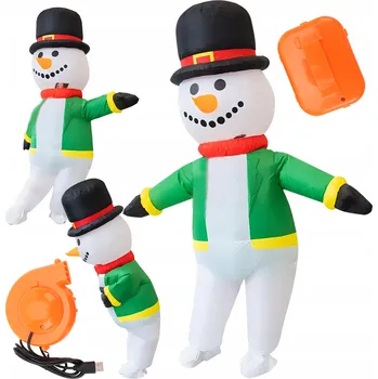 Karnevalový kostým Nafukovací KOSTÝM Velký nafukovací sněhulák na vánoční oslavy