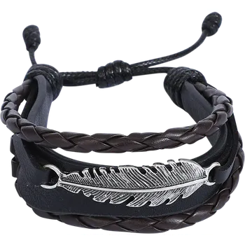 Náramek Náramek - imitace kůže z RED by EMP - Feather - hnedá/cerná