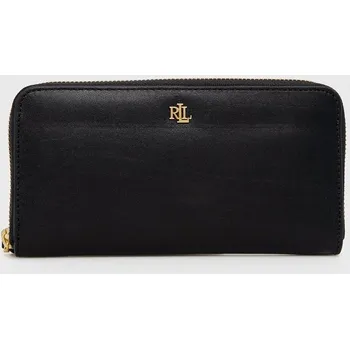 Peněženka Kožená peněženka Lauren Ralph Lauren černá barva 432876730003 99X, vel. ONE SIZE