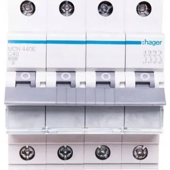 vypínač HAGER NADPROUDOVÝ VYPÍNAČ C 40A 4-PÓLOVÝ, CHARAKTERISTIKA C MCB MCN440E