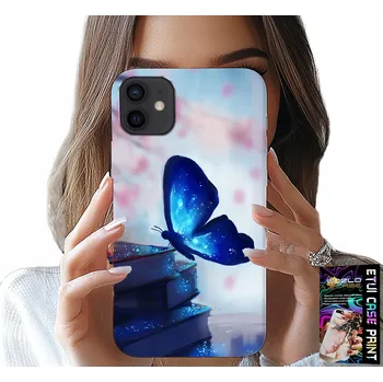 Pouzdro na mobilní telefon POUZDRO PRO IPHONE 12 MINI - MODRÝ MOTÝLEK, MOTÝL, DÁMSKÉ