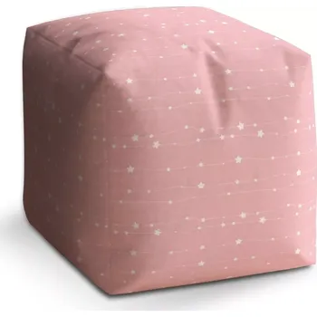 Taburet Sablio Taburet Cube Hvězdy a tečky na provázku: 40x40x40 cm