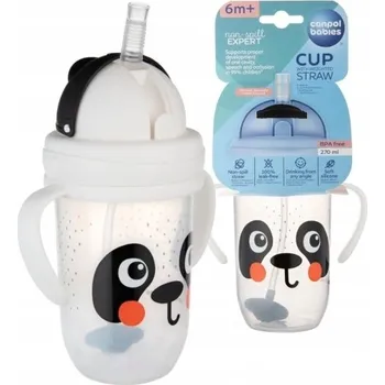 Kojenecká láhev Canpol babies Hrneček s brčkem a závažím 270 ml BabiesBoo 6m+, netekoucí