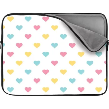 pouzdro na notebook Sablio Obal na notebook Tříbarevná srdíčka - 17"