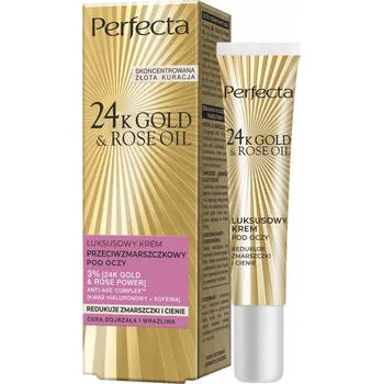 Pleťový krém PERFECTA 24K Gold & Rose Oil Oční krém proti vráskám 30 ml.