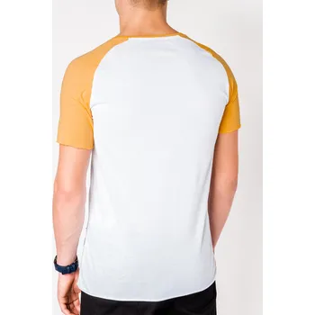Pánská móda Ombre Clothing Pánské tričko s potiskem Lancer bílo-žluté XXL S926