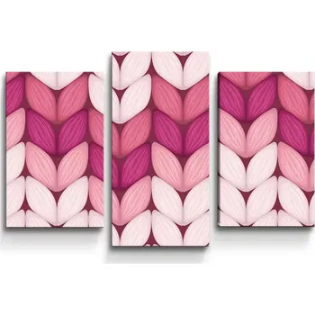 Obraz Sablio Obraz - 3-dílný Tříbarevné růžové pletení - 75x50 cm