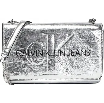 Kabelka Calvin Klein Jeans kabelka přes rameno eko kůže stříbrná