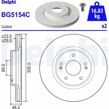 Brzdový kotouč Brzdový kotouč DELPHI BG5154C