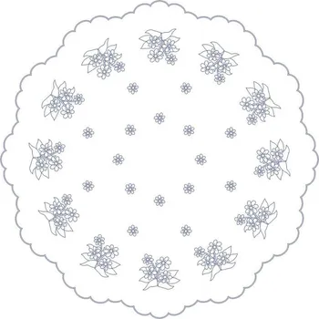 Vyšívací vzor Beruška Vyšívání - ubrus 120x120 cm, květiny a květy