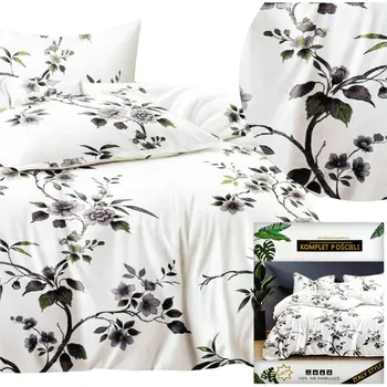 Povlečení Pościel DALWIN 160x200 2x povlak na polštář sada bavlněný satén květiny