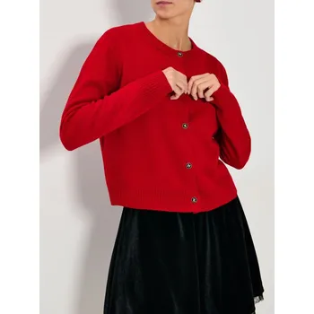 Dámský svetr Sinsay - Propínací svetr na knoflíky - červená - 123HL-33X - 123HL-33X-S