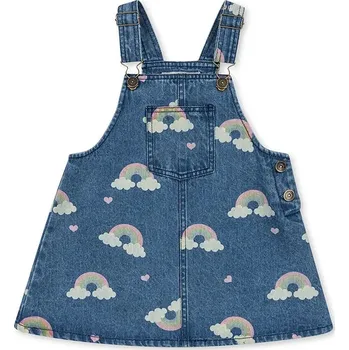 Dámské šaty Dětské bavlněné šaty Konges Sløjd MAGOT OVERALL DRESS GOTS tmavomodrá barva, mini, KS103887 KS103887.9BYA 59X, vel. 98