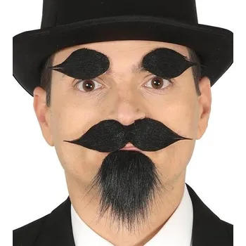 Karnevalový doplněk Guirca knír GU11965 černý, styl 20., 30. a 40. let