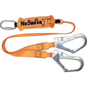 Úvazek DELTA AN213150ZDD / Tlumič pádu, dvouramenný, 1 dvojitá karabina - oranžová 1,50 m