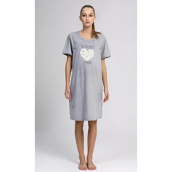 Těhotenské noční prádlo Vienetta Dámská mateřská noční košile SRDCE Z KOPRETIN Velikost: XL