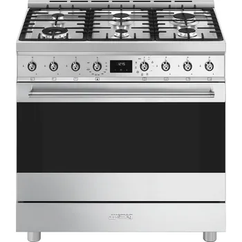 Sporák Smeg C9GMX2 Classic kombinovaný nerez sporák 90 cm