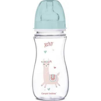 Canpol babies Láhev se širokým hrdlem EXOTIC ANIMALS 300ml lama zelená