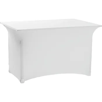 Napínací potah Strečový potah na banketní stůl Grace, bez výřezu - bílá