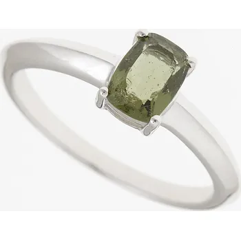 Prsten My Moldavite Stříbrný prsten s vltavínem R12-12917 54 mm
