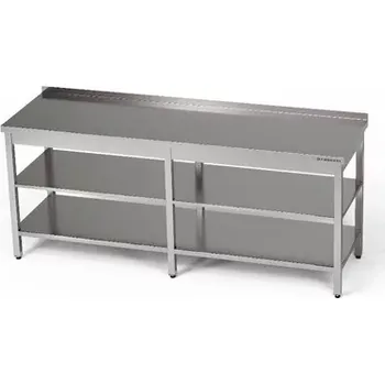Dílenský stůl Nerezový pracovní stůl se dvěma policemi 180x60x85 cm | FORGAST