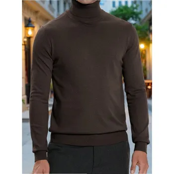 Pánský svetr Sinsay - Klasický rolák - hnědá - 776FZ-98X - 776FZ-98X-3XL-1