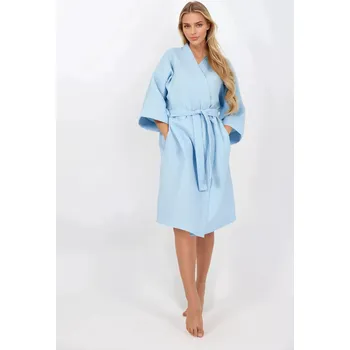 Dámský župan Modrý dámský župan - Momenti Per Me XXL/XXXL