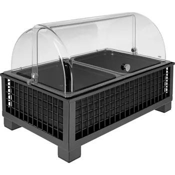 Chladící vitrína Portland 10 cm melamin černá 2 x 1/2