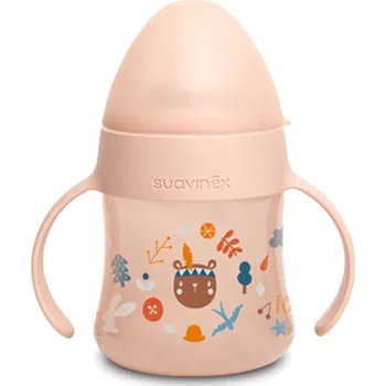 SUAVINEX První láhev s oušky FOREST 150 ml - RŮŽOVÁ