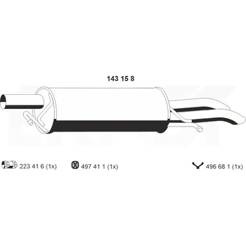 Tlumič výfuku Zadní tlumič výfuku ERNST 143158