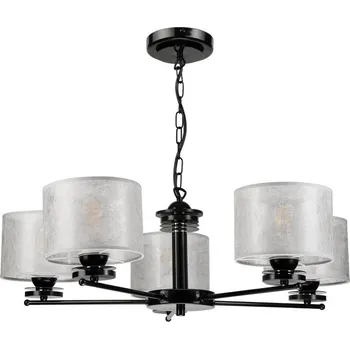 Lustr na řetězu ROSA 5xE27/60W/230V černá/šedá